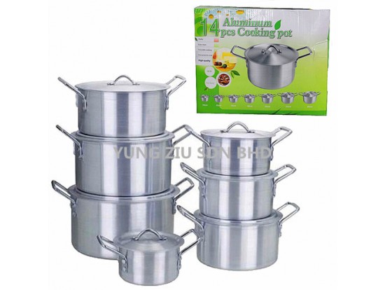 14PCS ALUMINIUM COOKING POT